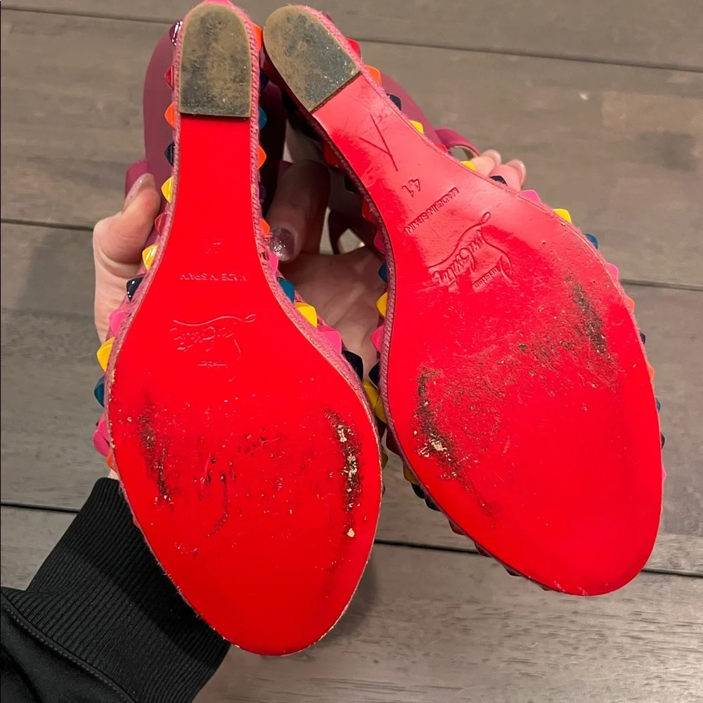 Christian Louboutin Cataclou Espadrille Wedge Sandals - Picture 10 of 11